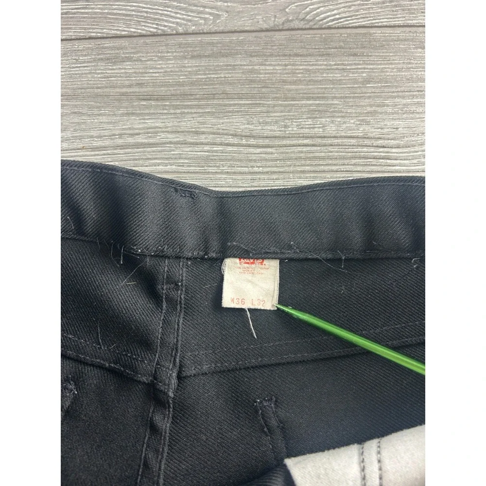 Vintage Levis Black Dress Pants Mens 36x32 Straight Boot Leg Slacks 90s USA